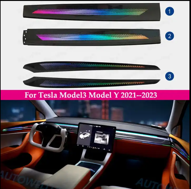 Tesla model 3 store ambient lighting 2021